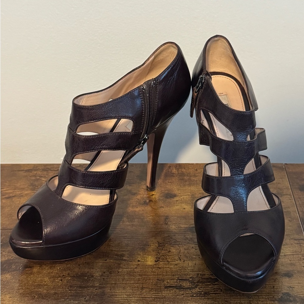 Prada Authentic Brown Strappy Heels Size 38 1/2